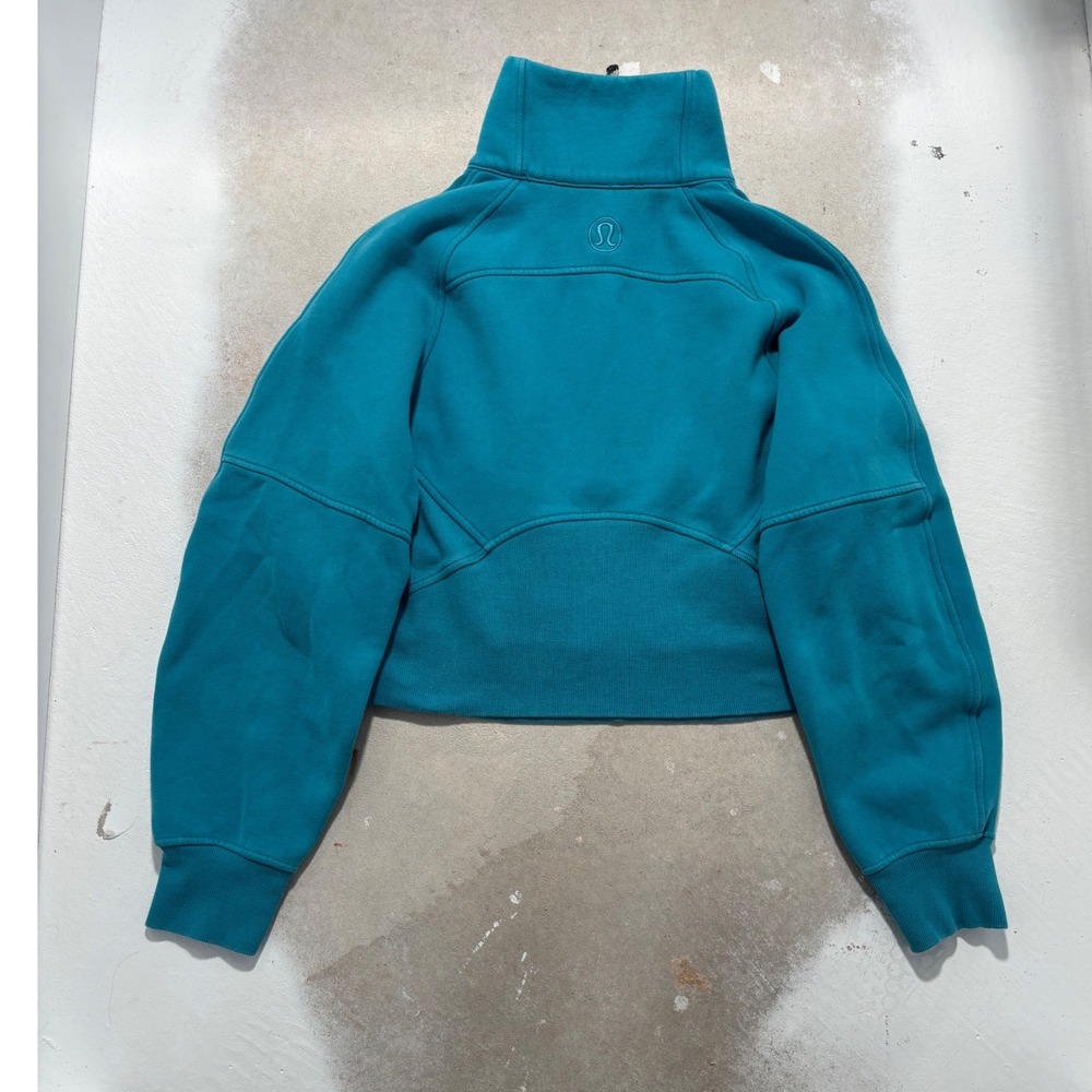 Lululemon Scuba Oversized Funnel Neck Half Zip Pullover Teal Blue XS/S - Picture 4 of 6